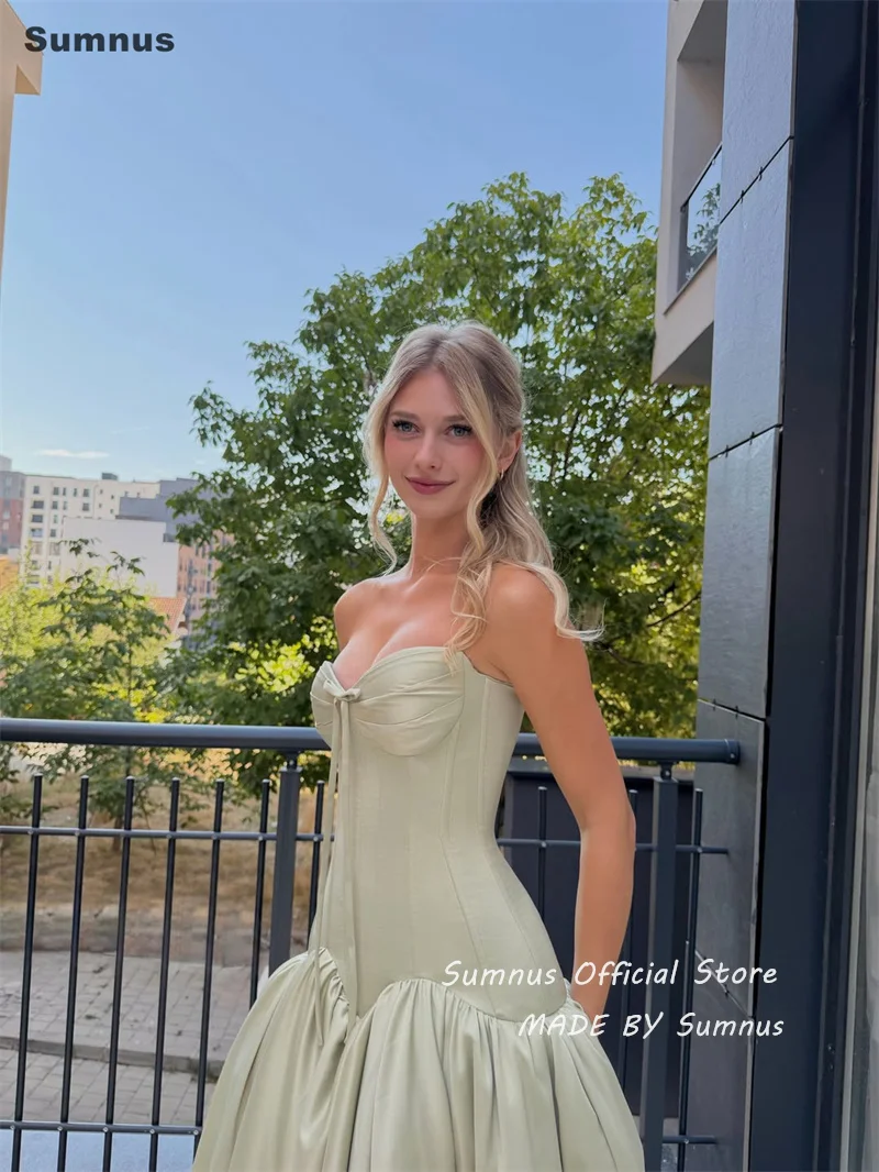 Sumnus Elegant Princess A-Line Evening Dresses Sweetheart Draped Sleeveless Maxi Prom Dresses Birthday Party Dress Customized