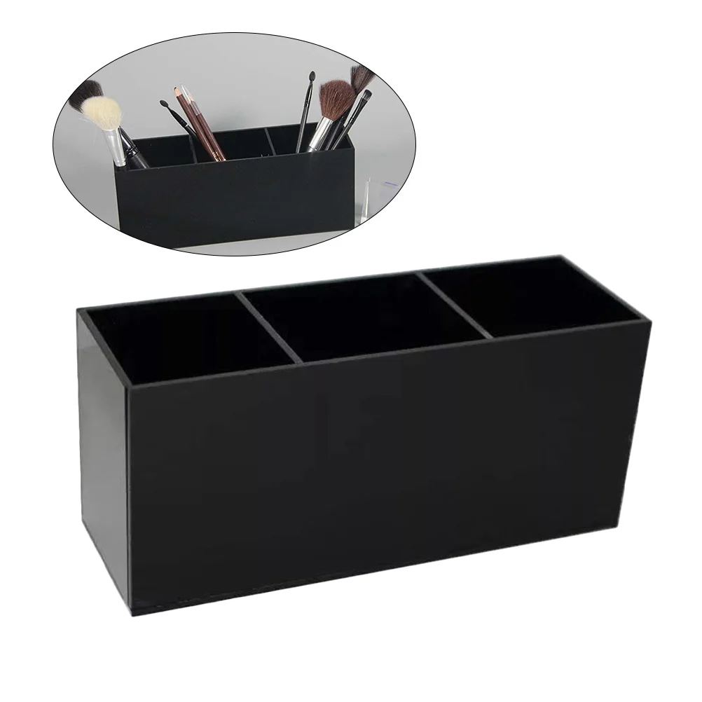Porta pennelli per trucco in acrilico, organizer trasparente per pennelli a manico lungo, matite per sopracciglia, rasoi
