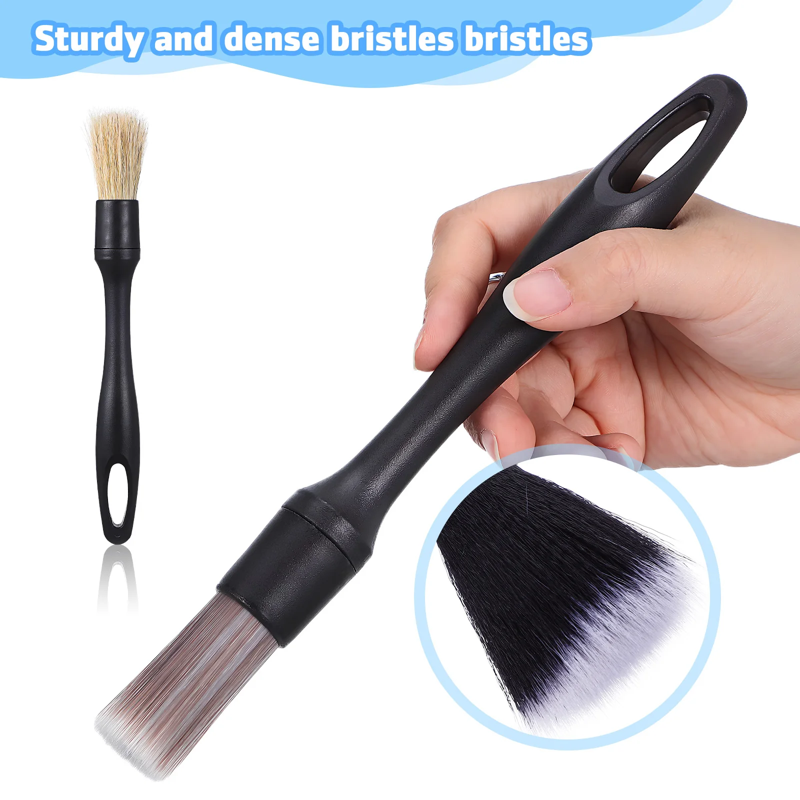 

3 Pcs Detailing Brush Set Car Duster Interior Cleaning Supplies Soft Bristle Auto Kit Removal Dashboard Vehicle Tools