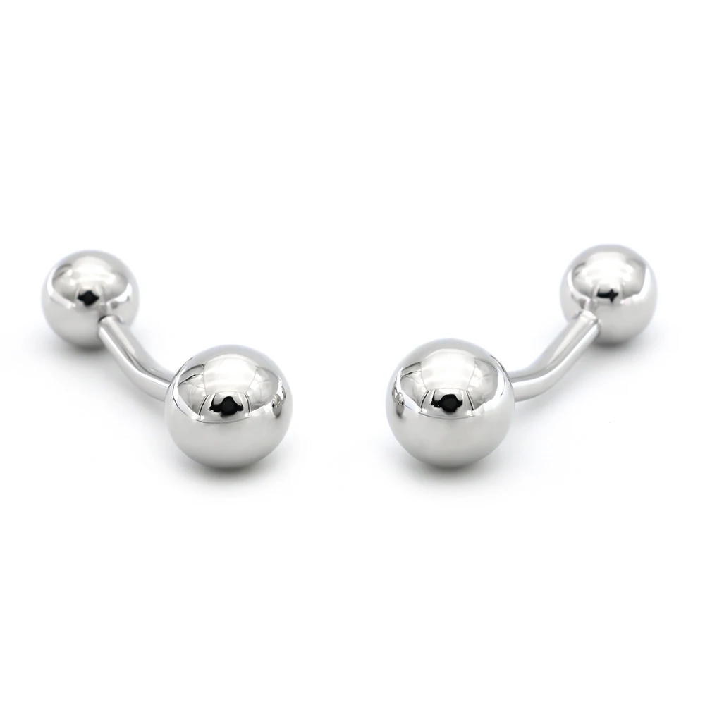 Knot Cuff Links For Men Double Side Ball Design Quality Brass Material Silver Color Cufflinks Wholesale&retail