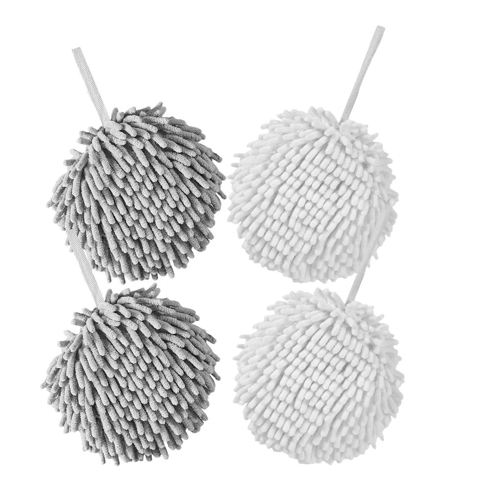 

4Pcs Spherical Chenille Hand Towels Absorbent Quick Drying Multipurpose Kitchen Bathroom Home Chenille Hand Towel