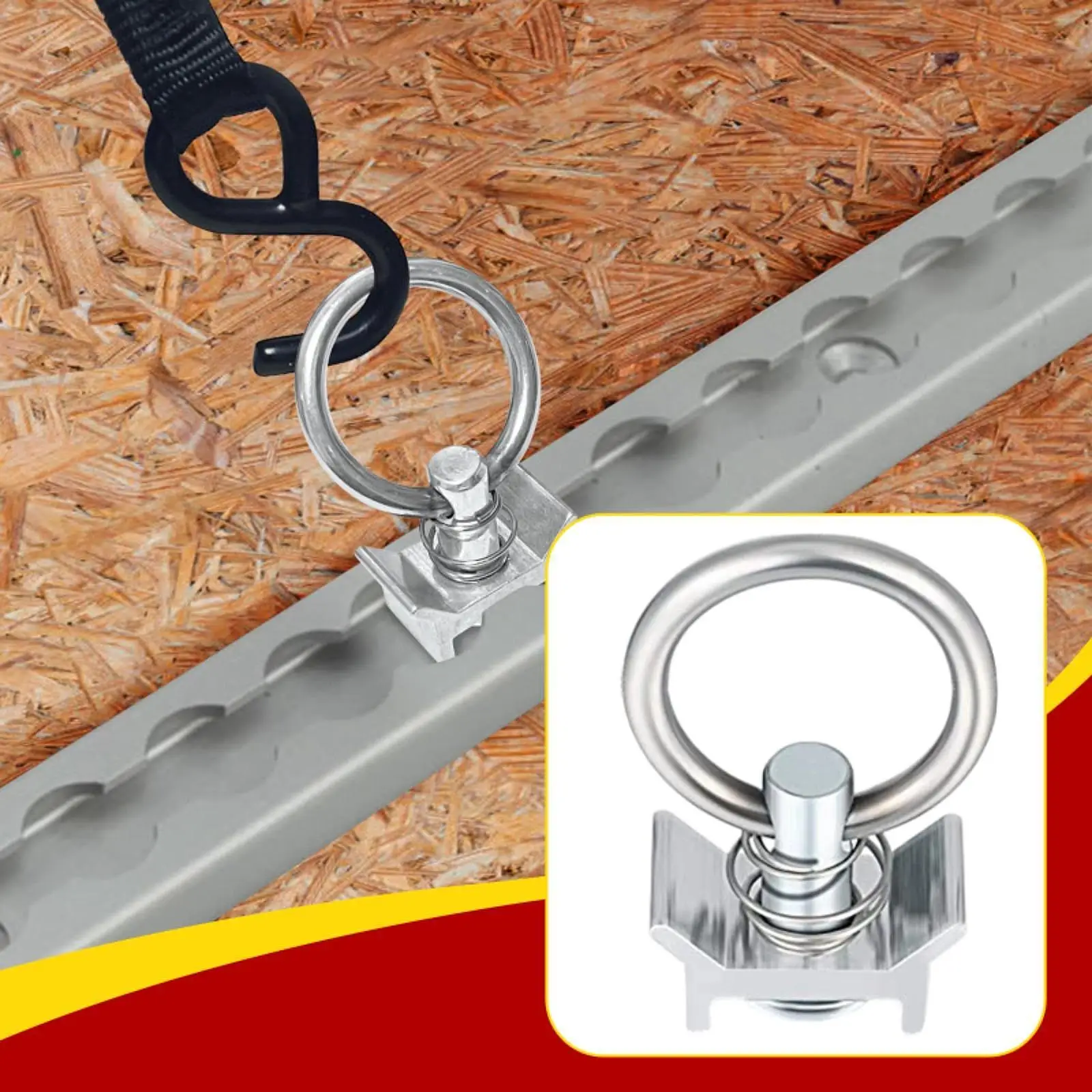 Single Stud Tie Down Stainless Steel L Track Locking Fitting for Truck Bed Trailer Cargo Management