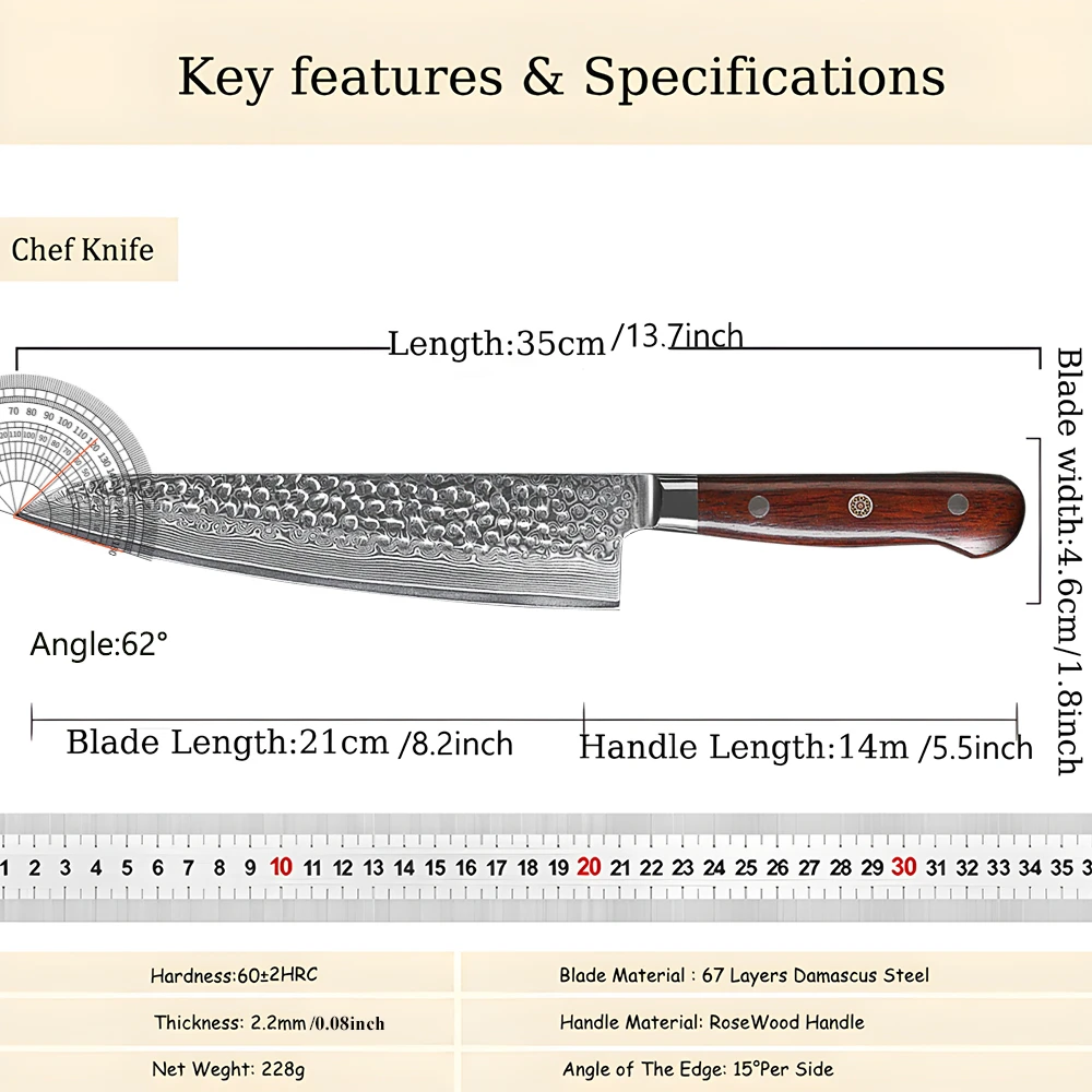 High Quality Chef Knife Non-slip Handle  Slicing Knife Meat Fish Vegetable Home Kitchen Stuff Cooking Knife Kitchen Knife