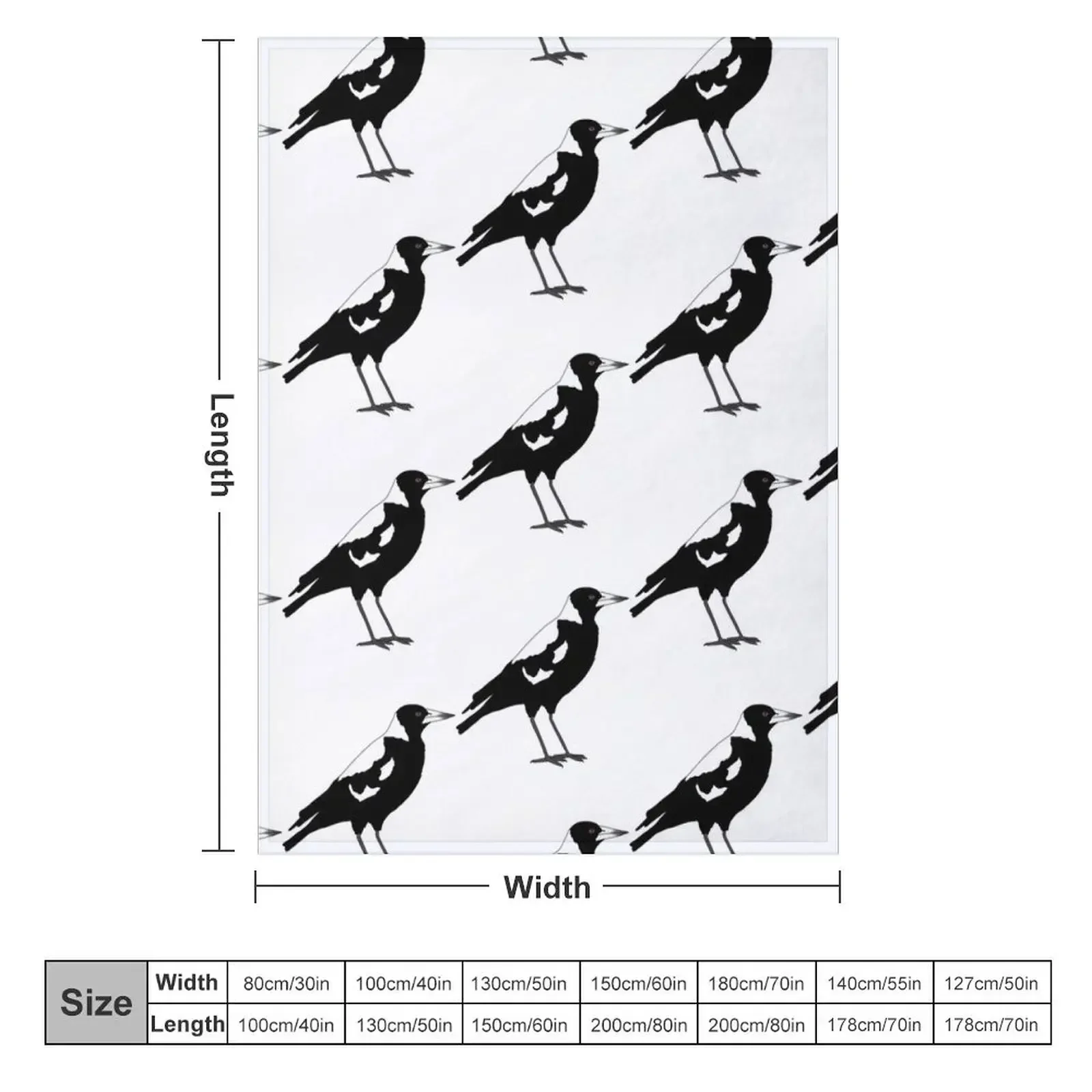 Australian Magpie Throw Blanket christmas decoration Personalized Gift Soft Big Vintage Blankets