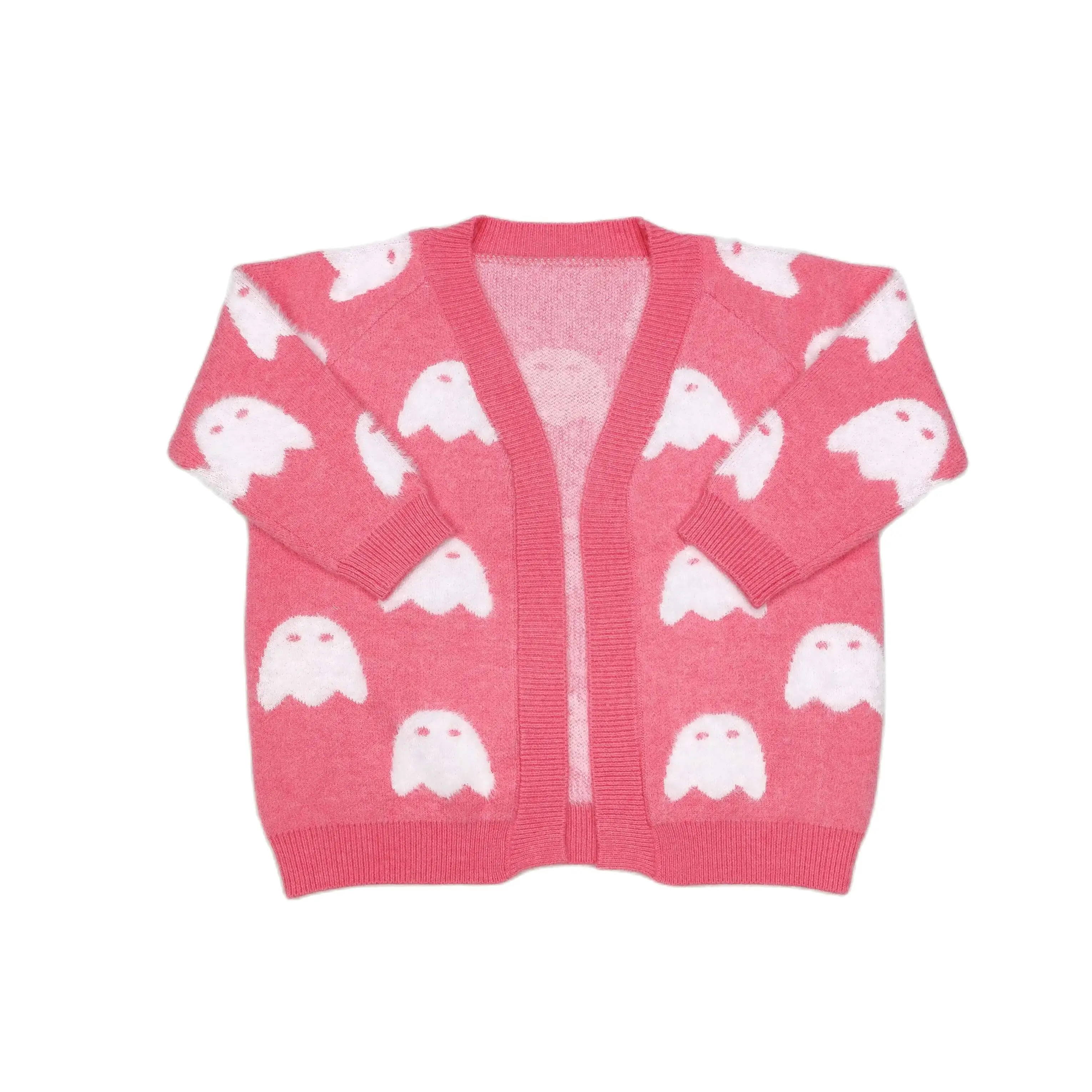 GT0650 Fashionable Kids Girls Clothing Long Sleeve Halloween Ghost Rose Red Print With Sweater Children Clothes Rts No Moq