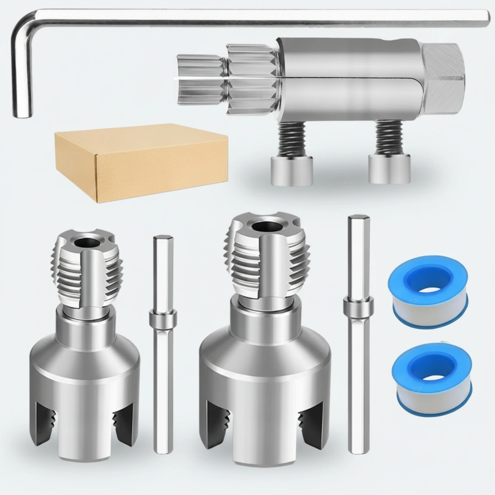 Faucet Extractor with Hex Key Machined Broken Pipe Thread Extractor Pipe Fitting Removal Tool Compact for Plumbers