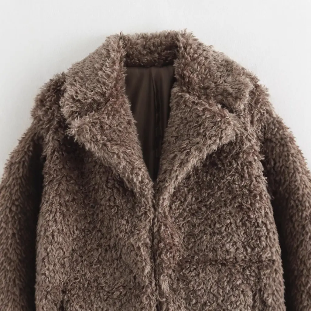 

Winter Women's Fashion Faux Fur Effect Coat European American Style New 924085