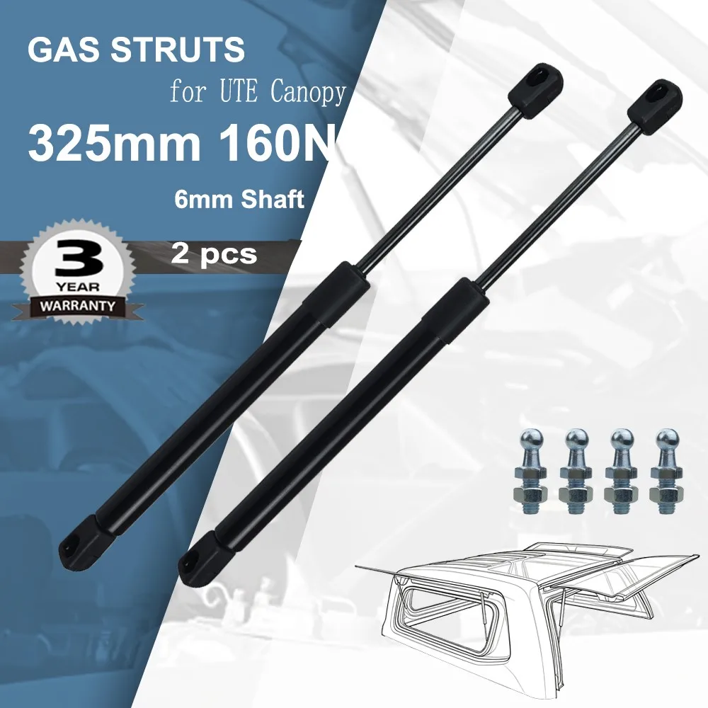 2PCS 325mm 160N Universal Gas Struts Lift Support Shock Damper Spring Rod for Caravan Canopy Toolbox Window Cabinet Hatch