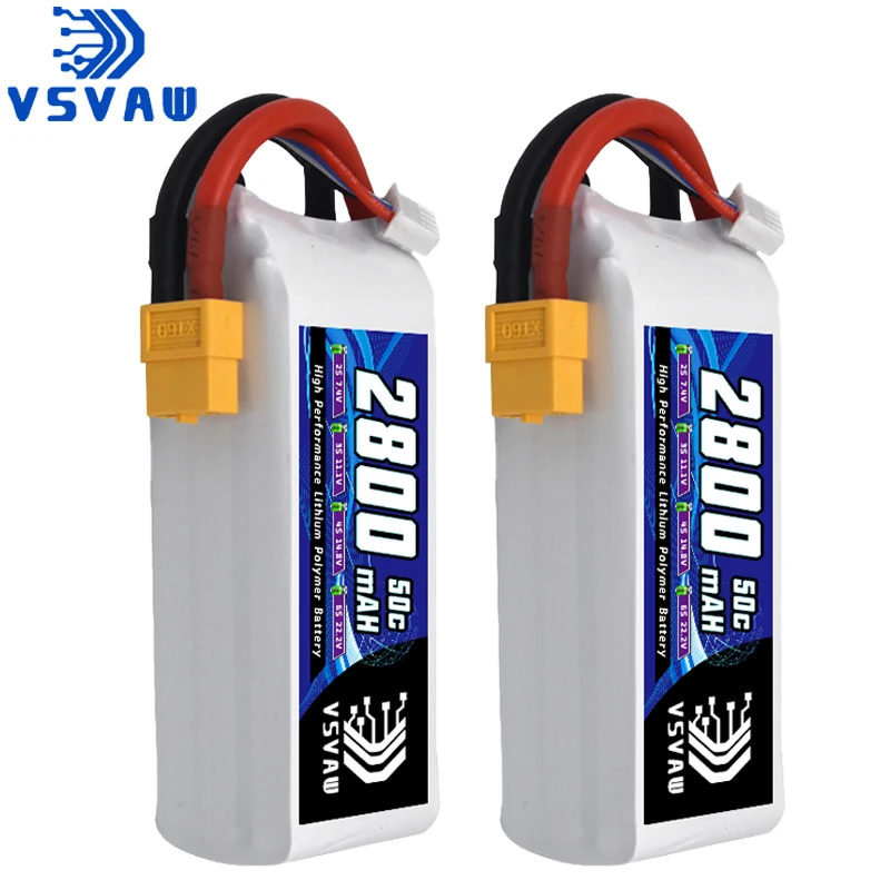 VSVAW 3S 2800mAh Lipo Battery 11.1V 50C with T/XT60 Plug for RC Car Truck UAV Quadcopter Airplane FPV RC Hobby Models Parts