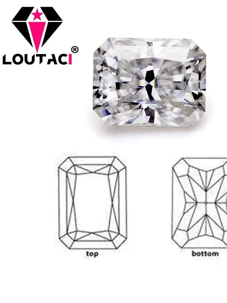 

LOUTACI small size 0.2-0.8ct Jewelry Radiant cut gemstone forever one moissanite engagement rings White DEFGH