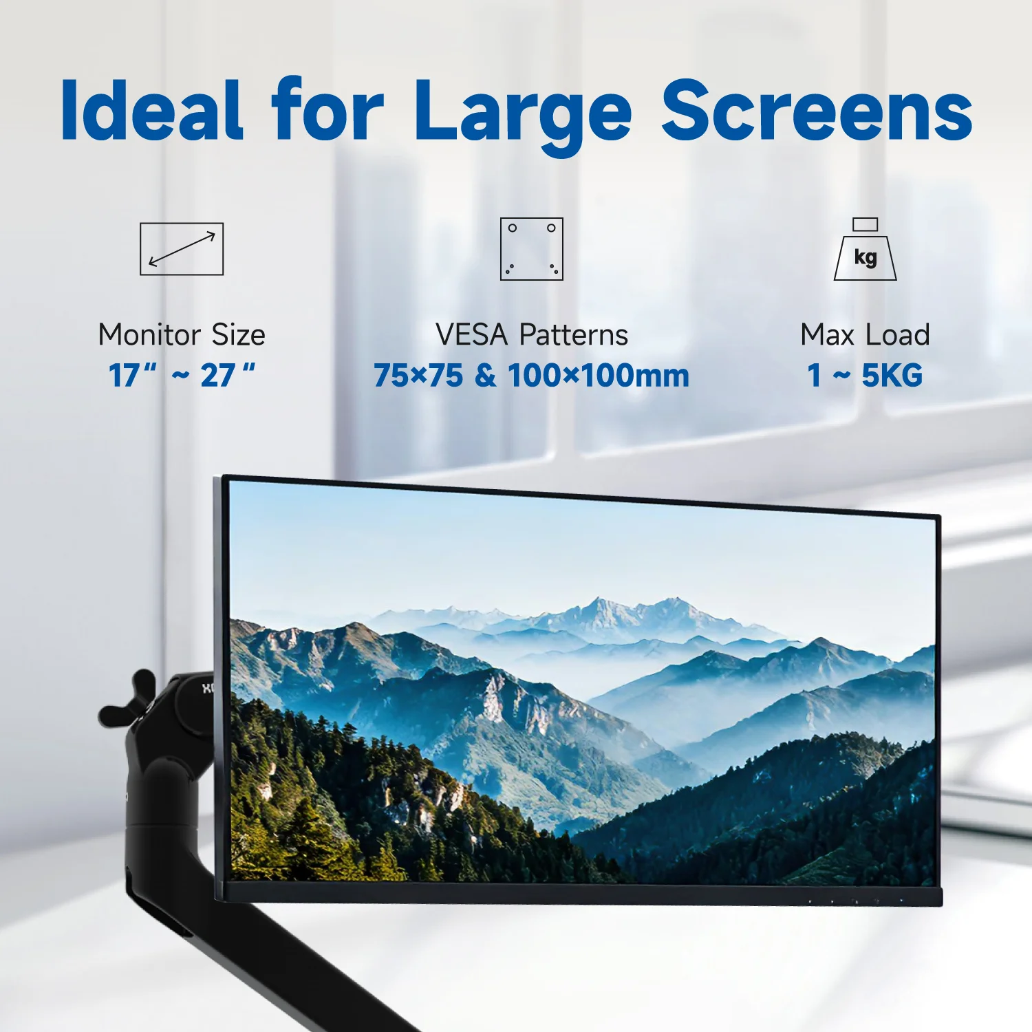 Настольный монтажный кронштейн с одним кронштейном монитора, регулируемый по высоте кронштейн для ноутбука, максимальный 27-дюймовый компьютерный экран