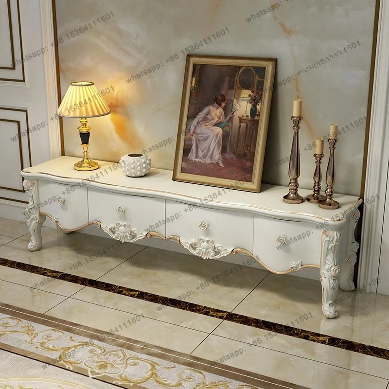 French Aesthetic Tv Stand Classic Luxury Premium With Drawers Tv Stand Retro Unique Meuble Télévision Salon Tv Cabinet Furniture