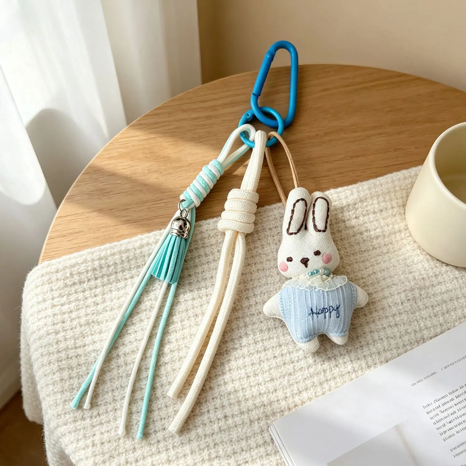 Bunny Plush Pendant Adorable Versatile Keyring Charm for Bag and Cell Phone Korean Sweet Premium Lightweight Durable