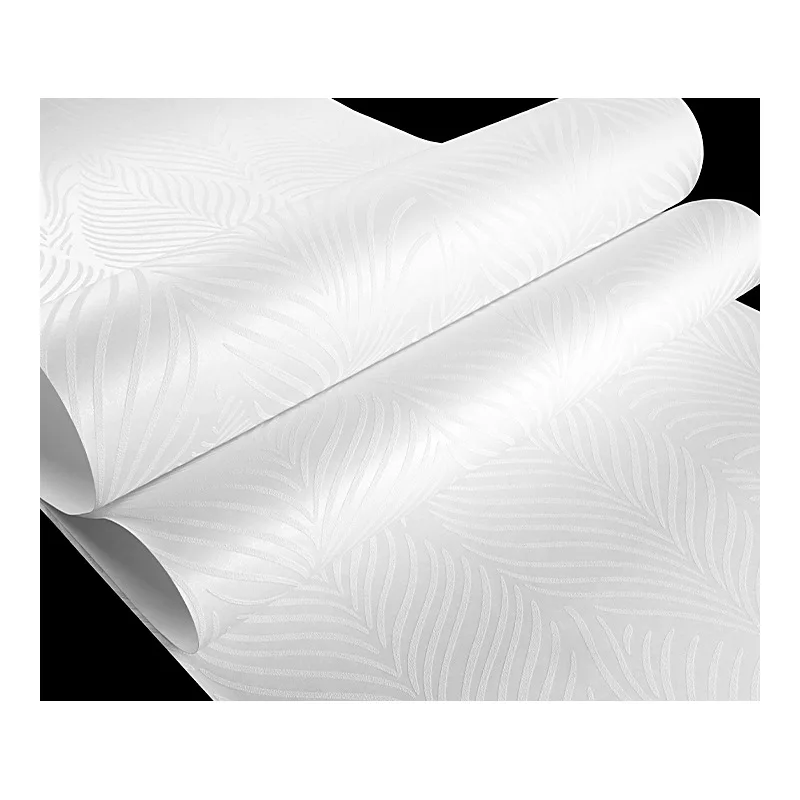 Diatomite imitation solid color 3D texture wallpaper pure white living room bedroom Nordic modern simple feather wall paper
