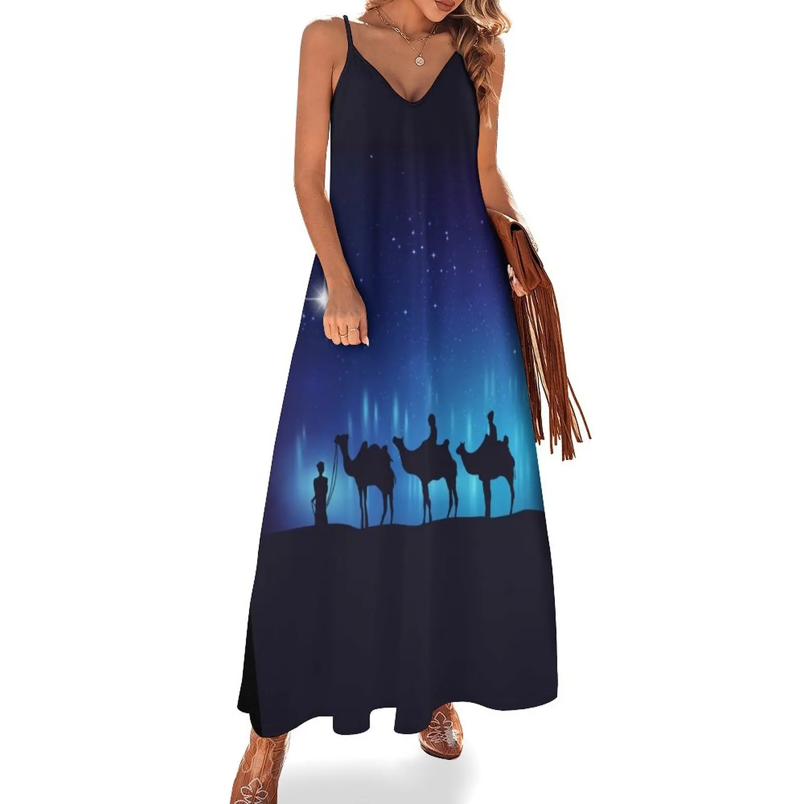 

The Star of Bethlehem & Three Wisemen Sleeveless Long Dress dress party night dresses summer woman 2025 Dress