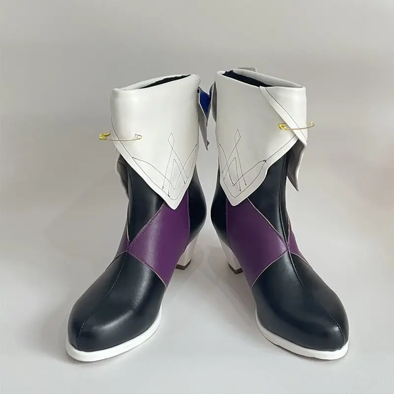 Fashion Honkai:Star Rail Herta stivali alti stivali corti Cosplay 5cm stivali con tacco alto scarpe Halloween per ragazza ragazzo scarpe in pelle PU