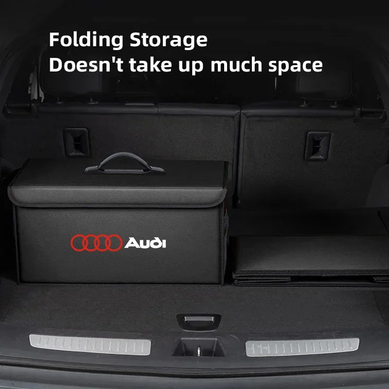 2025 حار سيارة الجذع صندوق تخزين جلدي السيارات الداخلية المنظم اكسسوارات لأودي S-line A3 A4 A6 A5 Q5 A1 Q7 Q3 Q2 Q8 A7 A8 T #4