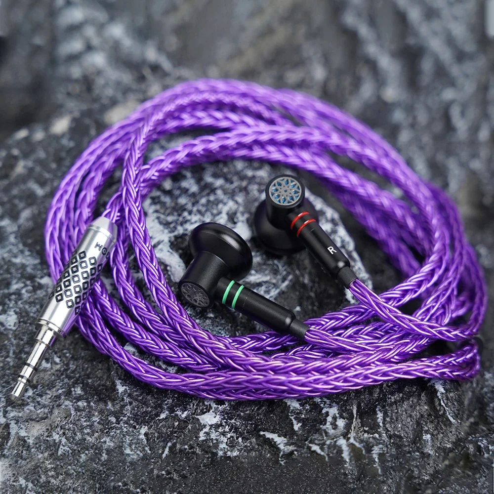 QIGOM S28A Haotian Hammer HIFI Wired Flat-head Earphones High Resolution Earbuds with 3.5/4.4mm Plug Detachable MMCX Cable