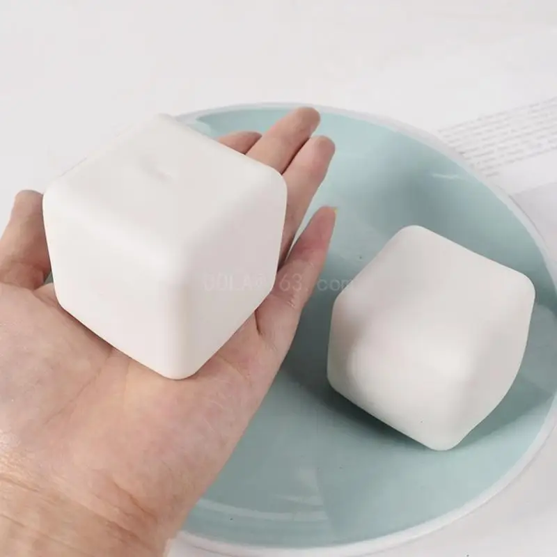 2 Pcs Unbreakable Tofu Figurine Maltose Novelty Gag Table Toy Decompressing Pinch Stress Toy Tofu