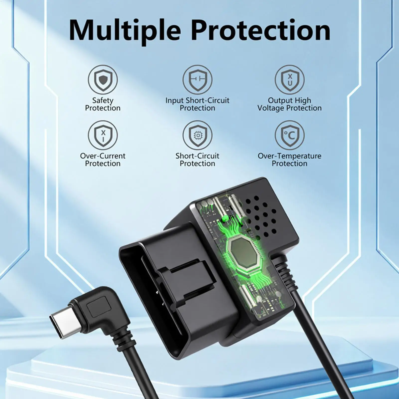 Obd كابل الطاقة التوصيل والتشغيل 12 فولت/24 فولت إلى 5 فولت خط تنحى هاردوير obd إلى USB محول لوقوف السيارات رحلات الطريق القيادة اليومية