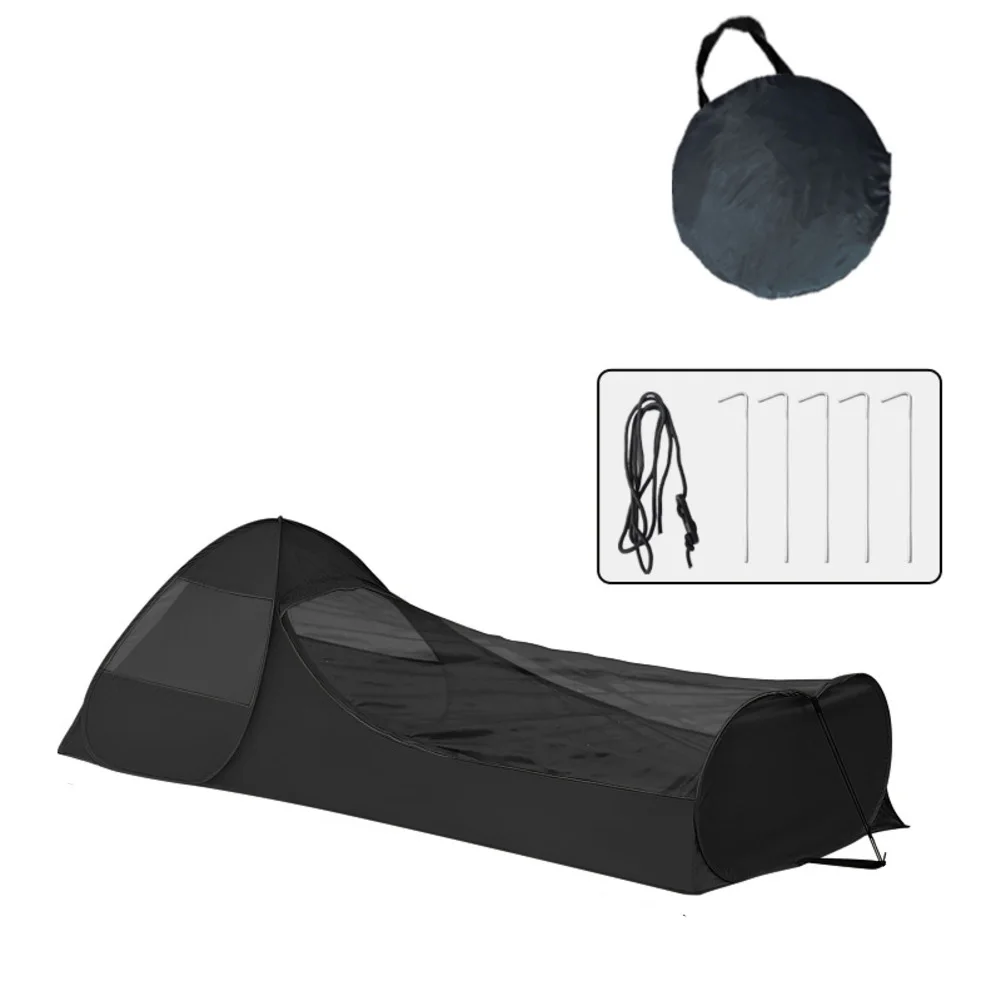 

Portable Tent with Breathable Mesh Fabric Features Convenient Zipper and Encrypted Net for Protection While Camping