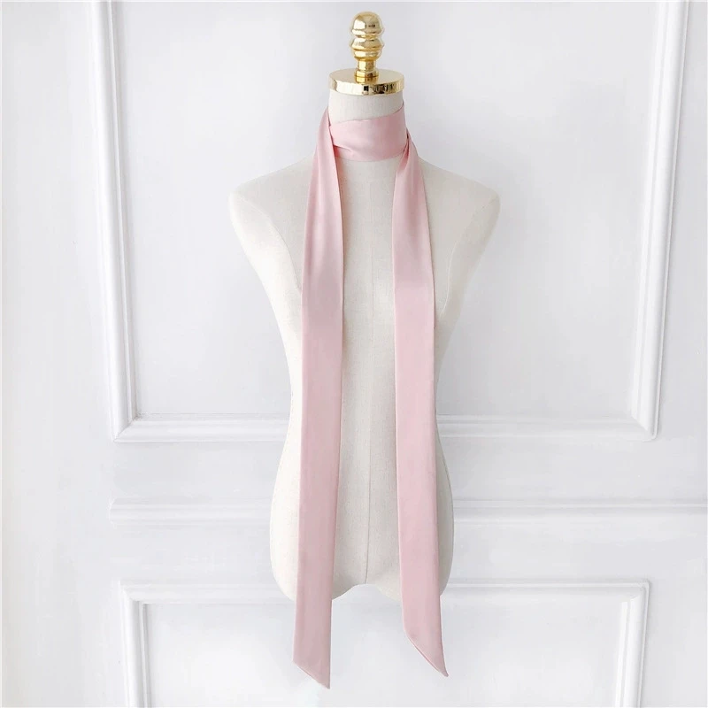 5x200cm Solid Silk Hairbands for Women
