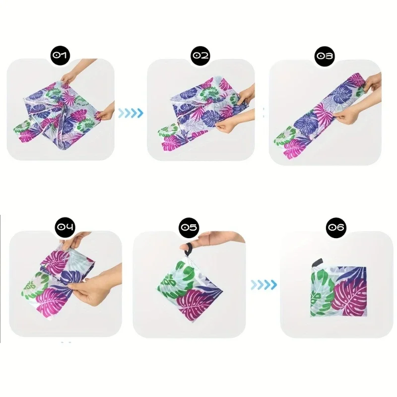 1pc Leopard Print Foldable Shopping Bag Large Reusable Tote Bag Polyester Handbag Durable Grocery Bag for Daily Use and Travel - view 5