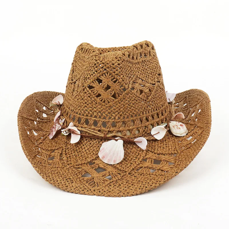 New spring summer collection: hollow-out denim hat, American-style brim, hand-woven natural straw, breathable and cool, jazz