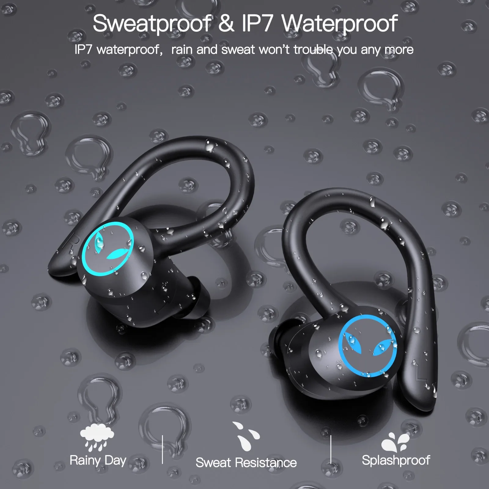 Sports Wireless Earphones HD Mics,Touch Control Audio,Hifi Stereo Sound Bluetooth 5.4 TWS Headphones,Effortless Setup for iPhone