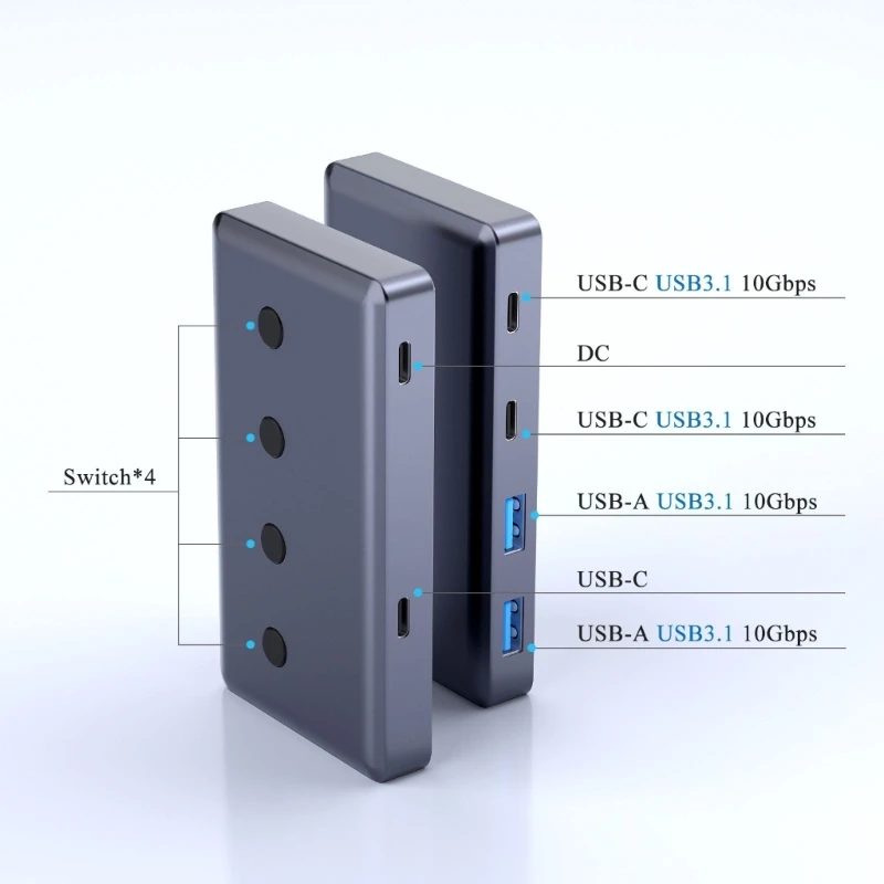 다중 장치 알루미늄 본체를 위한 고속 USB 허브 USB 분배기 USB 확장기