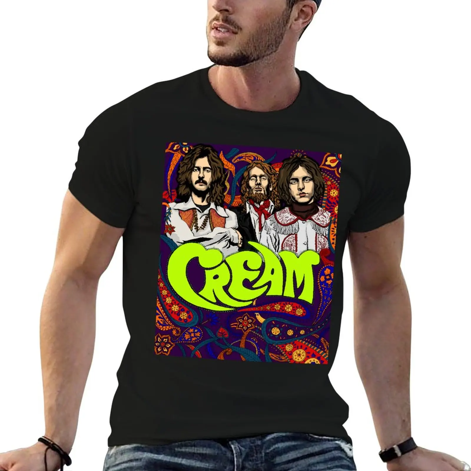 Cream Band T-Shirt All Weather Casual Short Sleeve