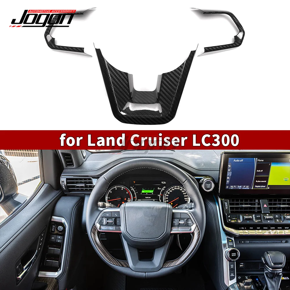 Dry Carbon Fiber Steering Wheel Cover Kits For Toyota Land Cruiser LC300 GR Base Sport First Edition Sport 2022+ Steering Trims