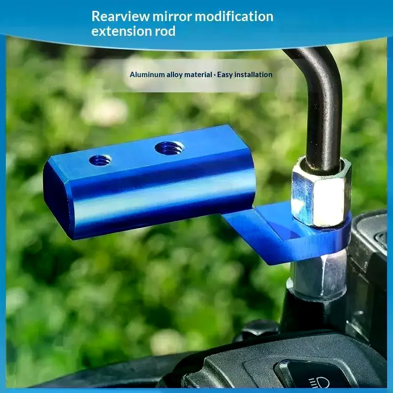 Aluminum Alloy Motorcycle Rearview Mirror Extension Bracket Antivibration For Motorbike Modification Daily Riding