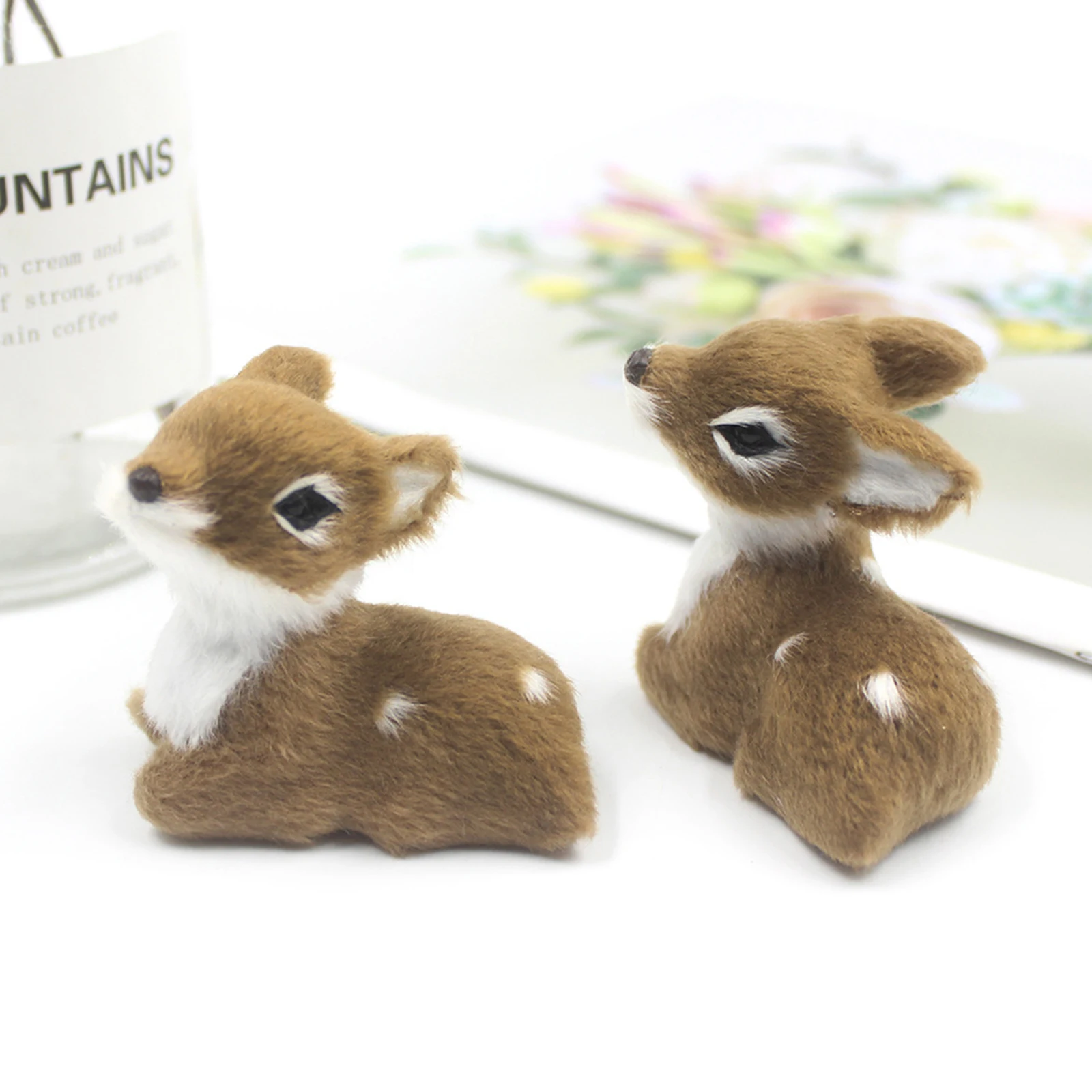 Model Small Ornaments Miniature Deer Simulation Adorable Grey Desk Doll Brown Plastic Children's Gifts Forest Pedant