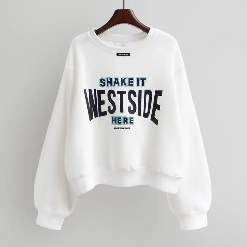 

Casual Pullovers Women Autumn Winter Trendy Loose O-neck Hooded Tops Korean Style Fashion Long Sleeve Sweatshirts Aesthetic Coat