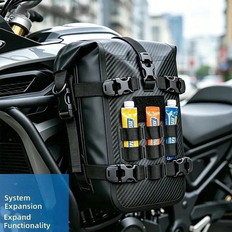 for Motorcycle Guard Bar Side Bag Multi-functional Cycling Bag Large Capacity PVC Backpack Waterproof Shoulder Bag