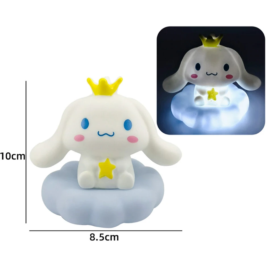 Sanrio Hello Kitty Kuromi Cinnamoroll Night Light Glowing Children Toy Bedside Lamp Anime Kawaii Cute Children Kid Present Gifts