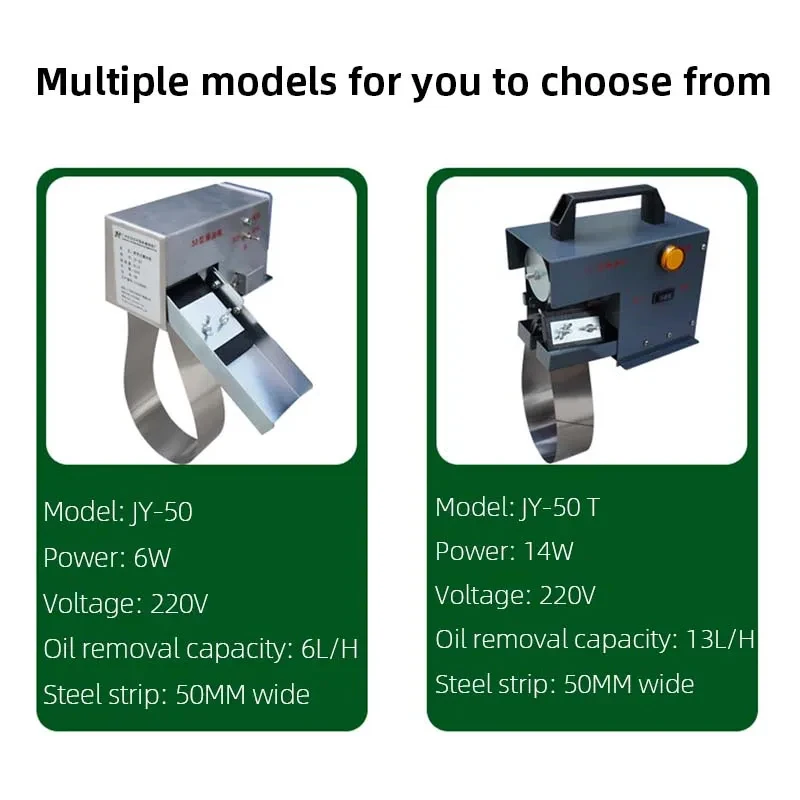 Imagem -04 - Mini Industrial Óleo Skimmer Separador Óleo-água Cinto de Aço Desengordurante Cinto de Aço Jy50 Jy-50t Cnc