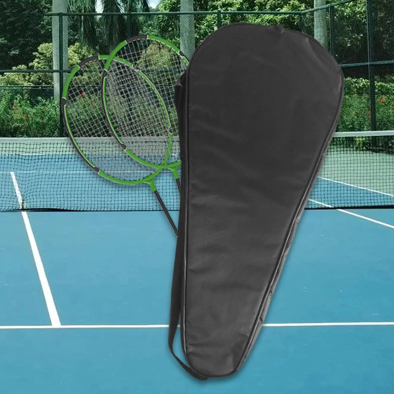 

Badminton Racket Cover Bag Organizer Oxford Cloth Racquet Protection Badminton Racket Bag for Match Outdoor Activities (Black)