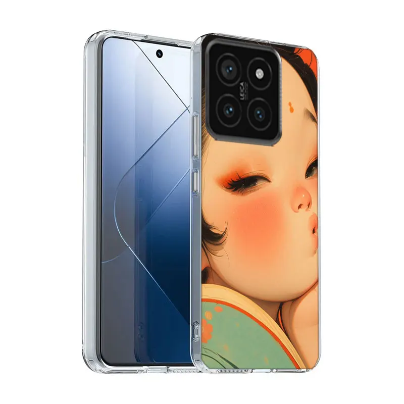 A cute Little Girl With a Chubby Face Clear Phone Case For Xiaomi Poco X6 X5 Pro X4 X3 NFC F4 GT F6 F5 F3 M5 M5S M4 M3 Pro F2 F1