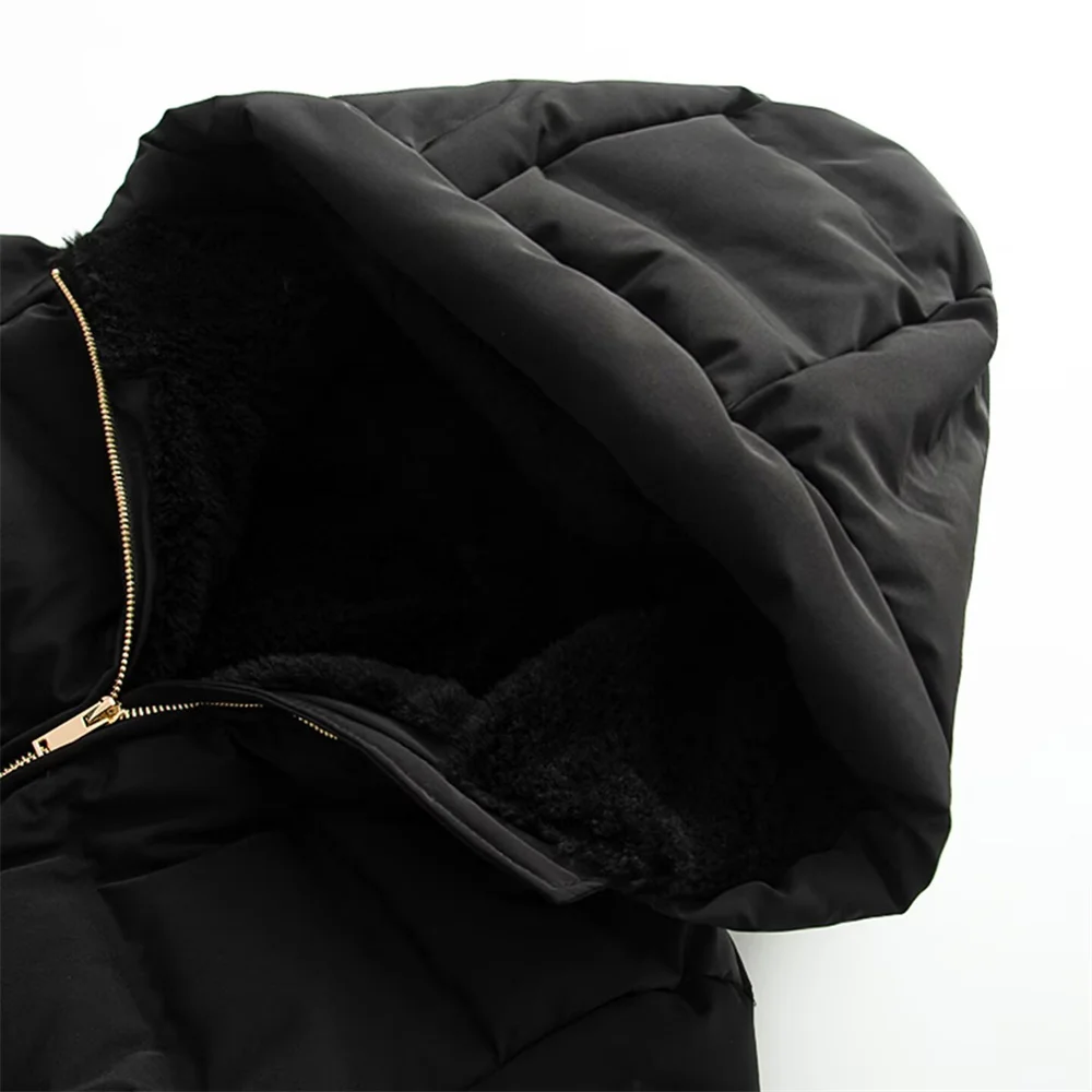 Winter new product women's elastic waistband short slim fit hooded cotton jacket waterproof and windproof thick jacket jacket