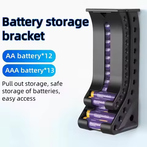 Battery Storage Organizer AA &amp; AAA Combo Battery Keeper Holder Wall Mount Battery Dispenser Container for 10AAA &amp; 10AA Batteries