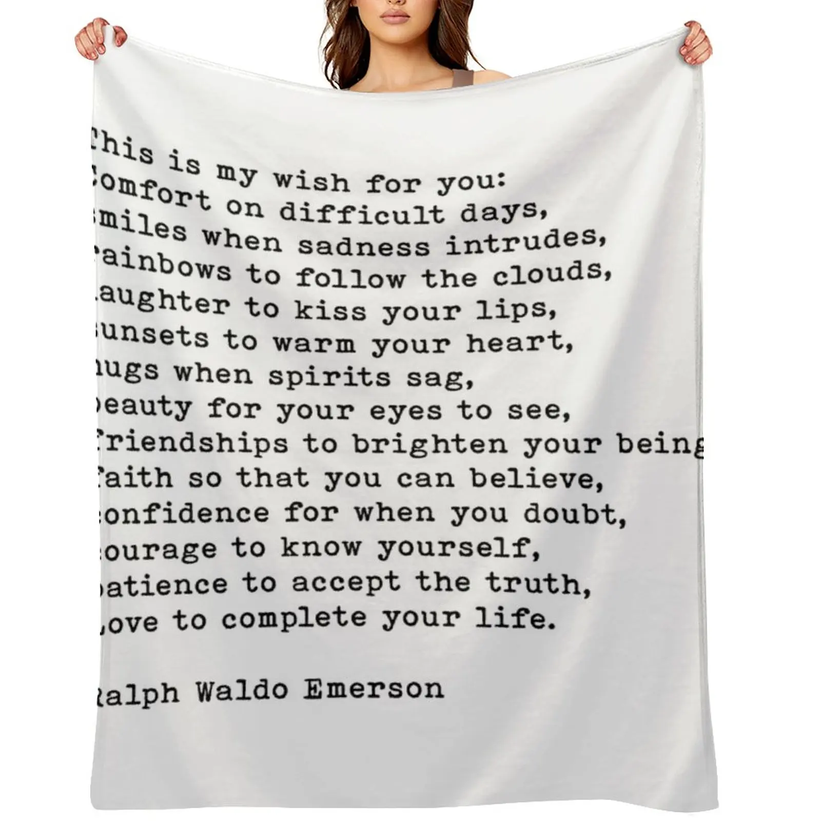 

This Is My Wish For You, Ralph Waldo Emerson Quote Throw Blanket for winter Single Softest Blankets