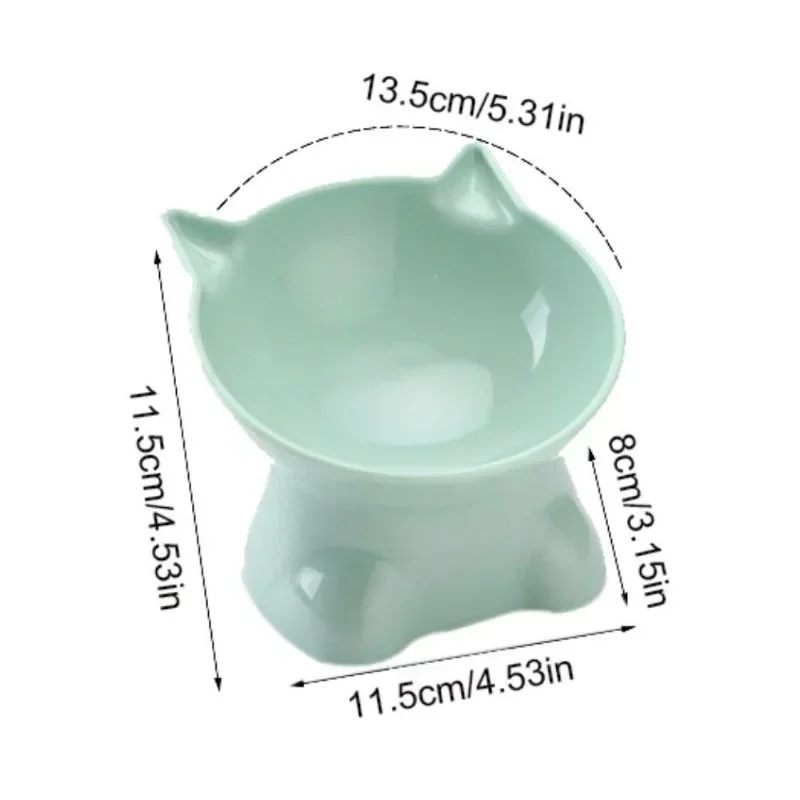 Cuenco alto para gatos, cuenco para perros antidumping 45 ° Protector de cuello, cuenco de agua para gatos, taza de alimentación Binaural para