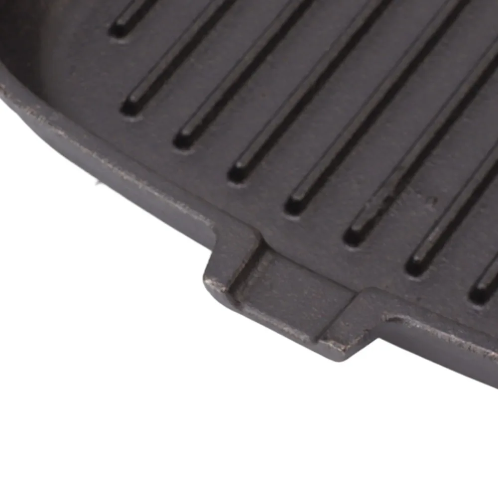 

Cast Iron Grill Pan Nonstick Wooden Handle Steak Pan 22cm with Diversion Port Steak Griddle Bacon/Onion/Burgers/Meats