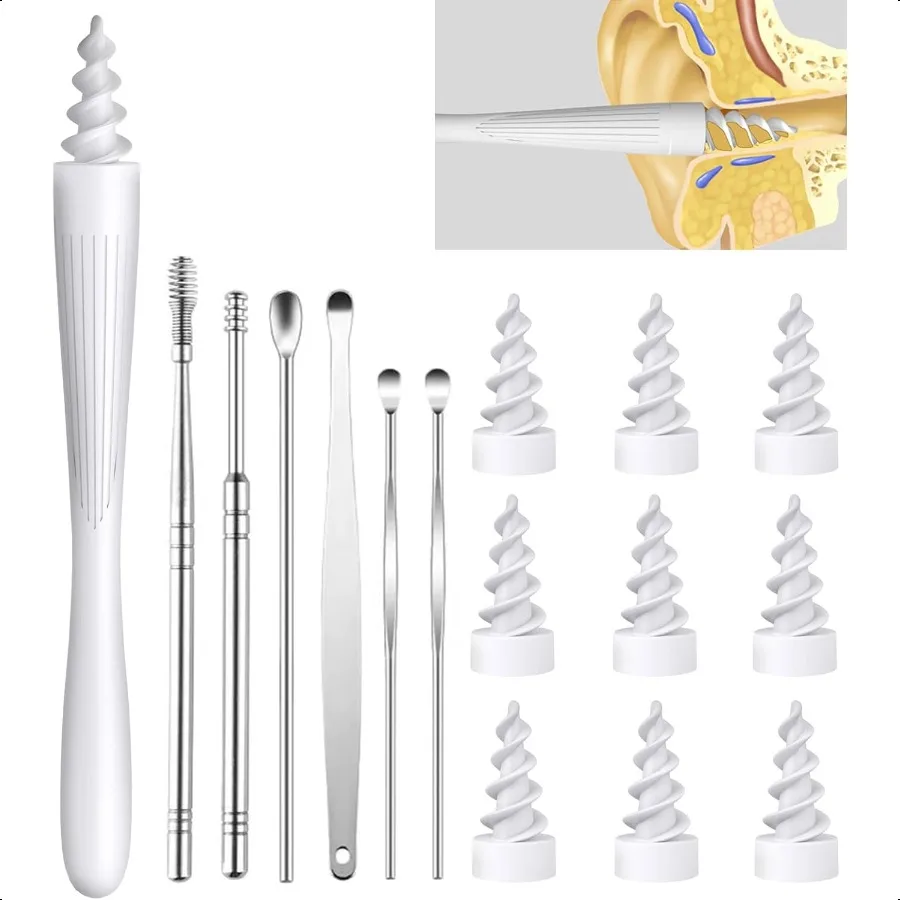 7 in 1 Ear Wax Removal 2025 QGrips Ear Wax Removal Tool Reusable and Washable Replacement Soft Silicone Tips for Cleaner Earwax