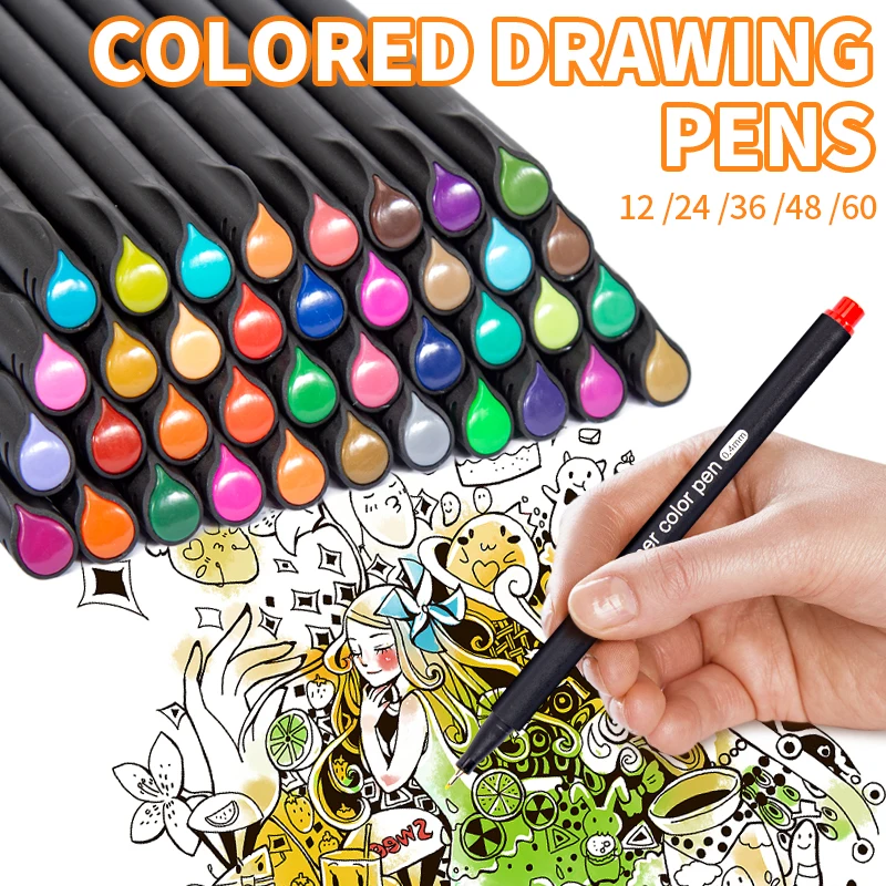 Multicolor Superior Agulha Desenho Conjunto, Canetas Art Fineliner, Esboço e Carta Marcador, Manga Ilustrando, Escritório e Material Escolar, 0,4mm