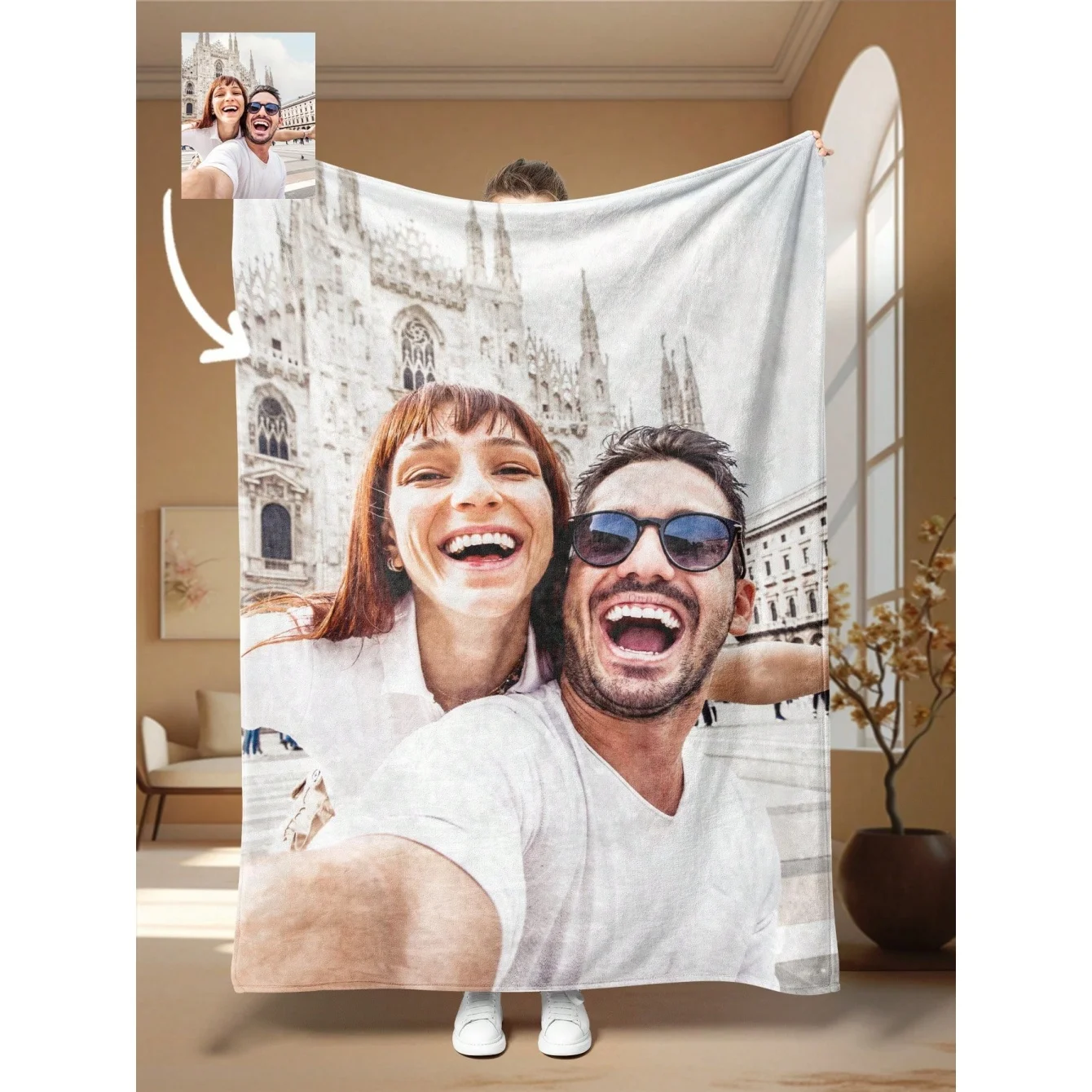 1PC Custom Personalized Blanket Personal Photo Flannel Bed Blanket Birthday Wedding Couple Valentine's Day Holiday Gift Blanket