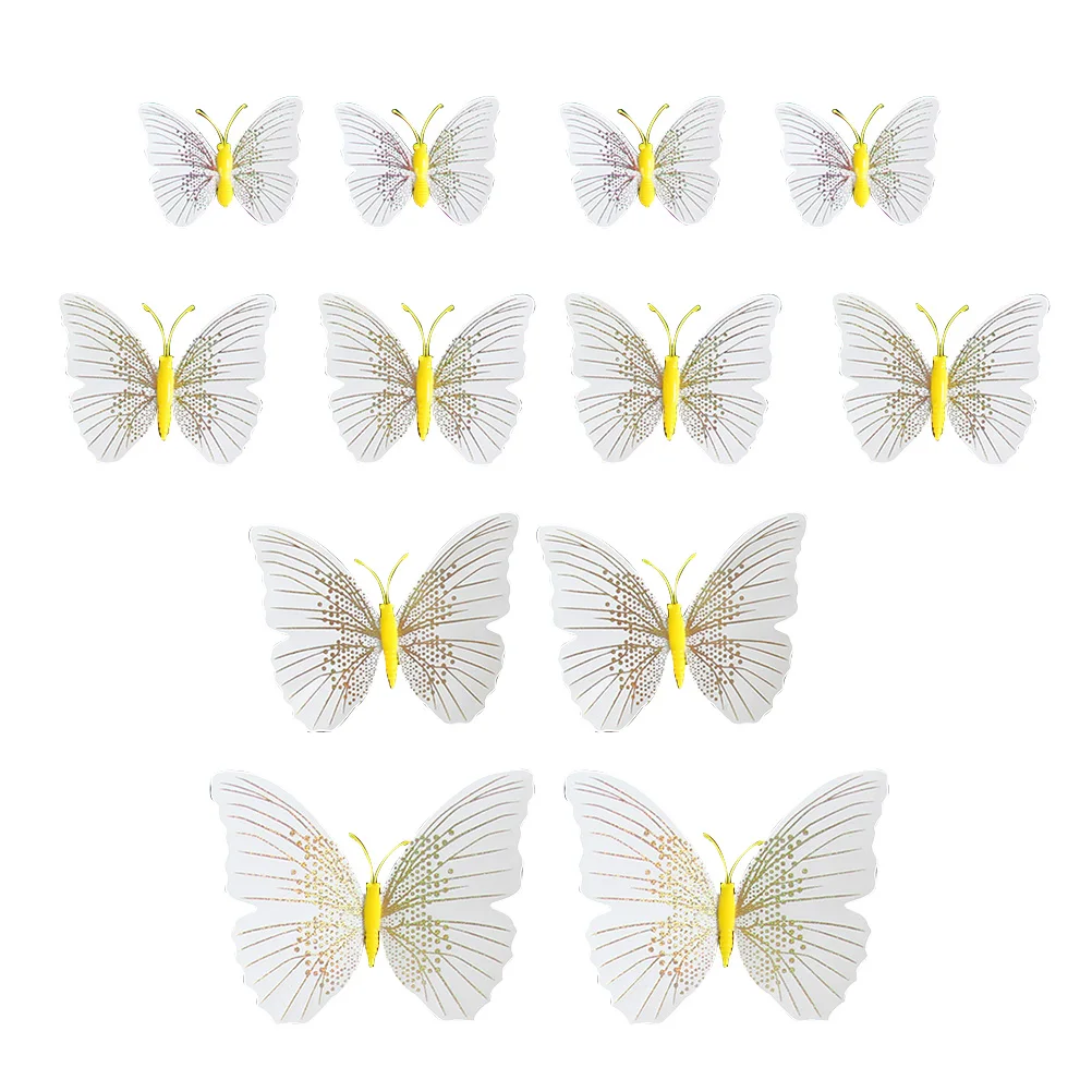 

12 Pcs Magnetic Sticker Fridge Magnets 3d PVC Refrigerator Decorative Butterfly Office Whiteboard Metal Surface Gifts