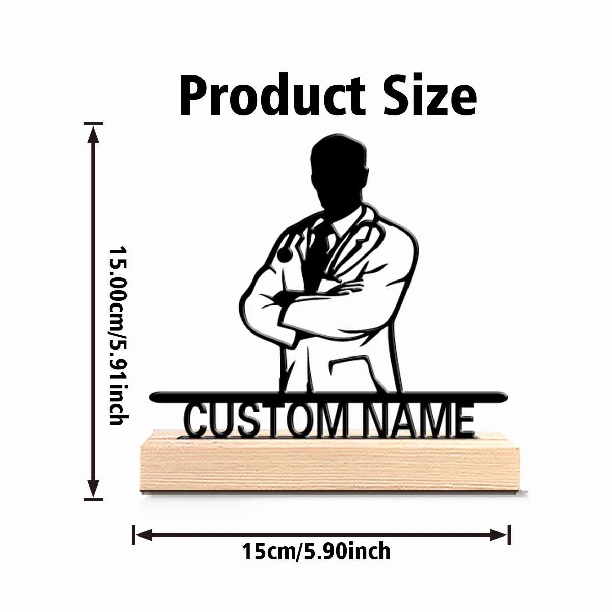 1pc Fun Personalized Custom Doctor Metal Statues Suitable For Doctors Medical Staff Desktop Decorative Art Office Decoration